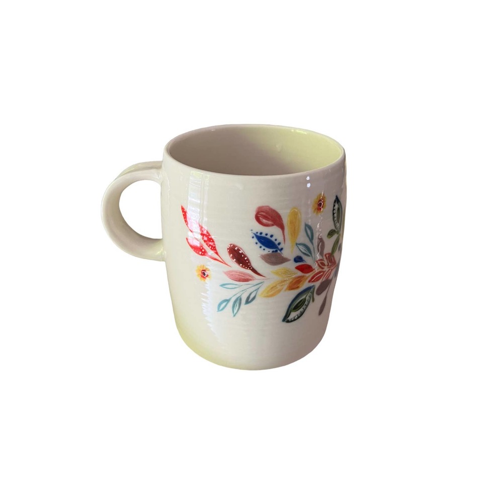 New Anthropologie Starla Halfmann Initial Monogram U Coffee Mug Petal Palette - Picture 2 of 3